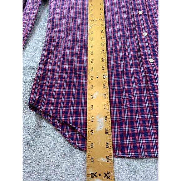 Ralph Lauren Blake Shirt Mens Medium Pink Blue Plaid Button Down Two-ply Cotton - Picture 7 of 9